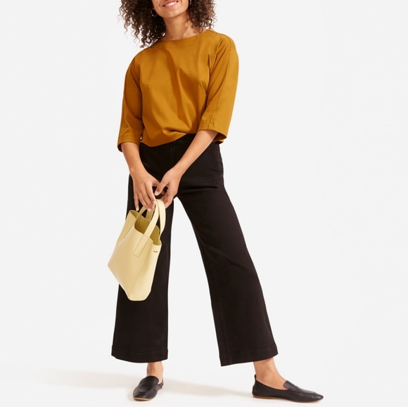 Everlane Denim - Everlane Wide Leg Crop Pant black